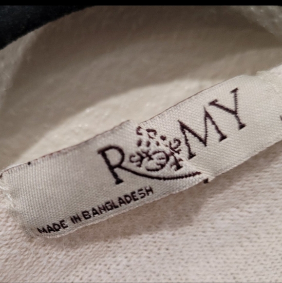 ROMY Open Front Cardigan Womens Size Lg. Cotton blend nautical coastal beachy - Picture 2 of 6